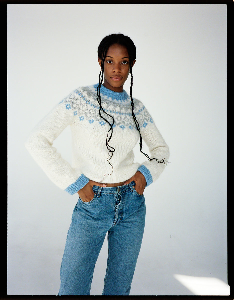 Urban renewal remade shop fair isle cropped sweater