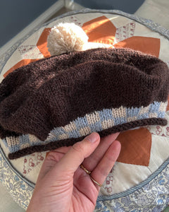 Deima's check beret - knitting pattern (dansk)